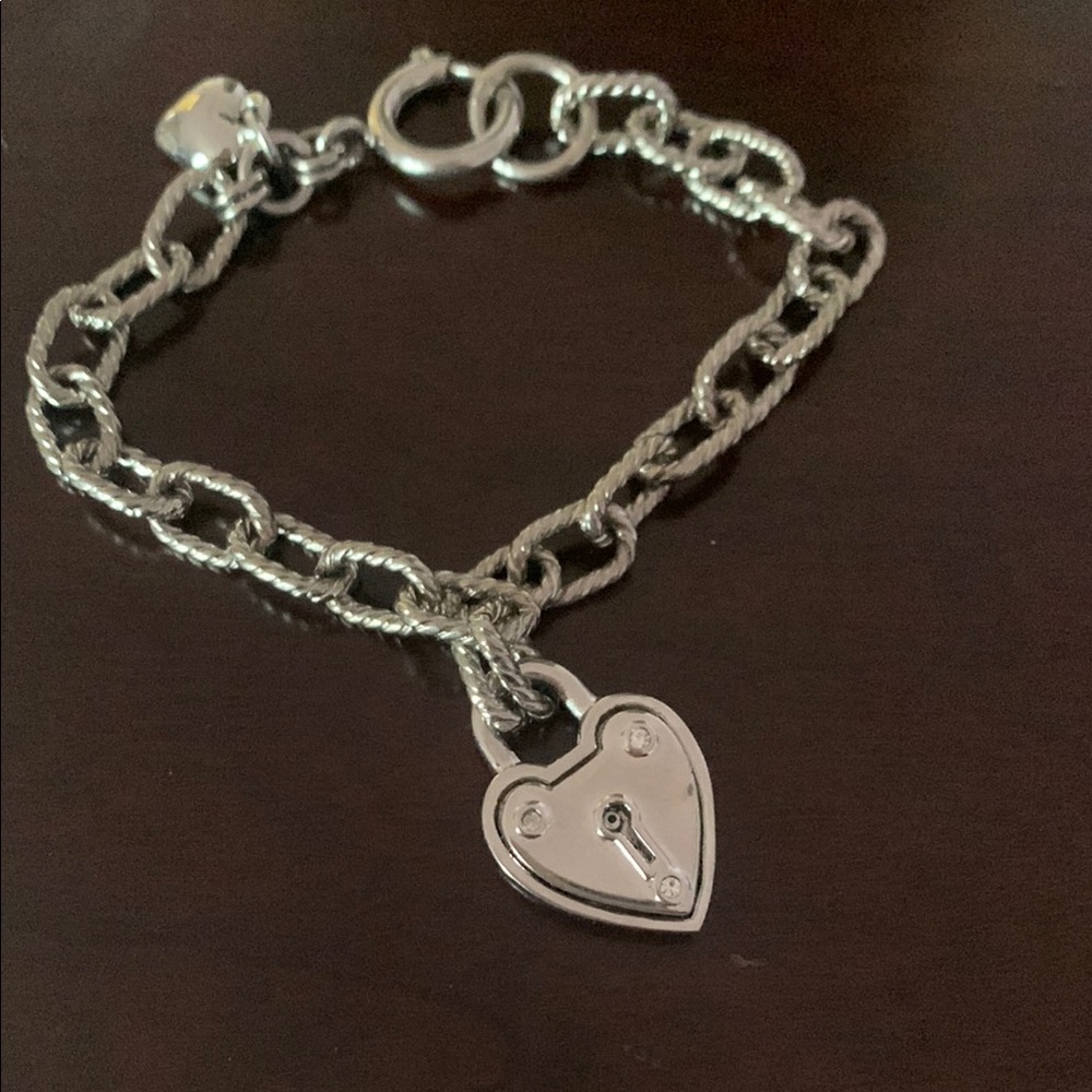 Juicy Couture Silver Heart Lock Charm Bracelet Collectors Item